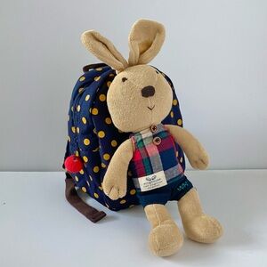 NWT - Toddler Kids Safety Harness Backpack with removable Blue Bunny Plush Toy